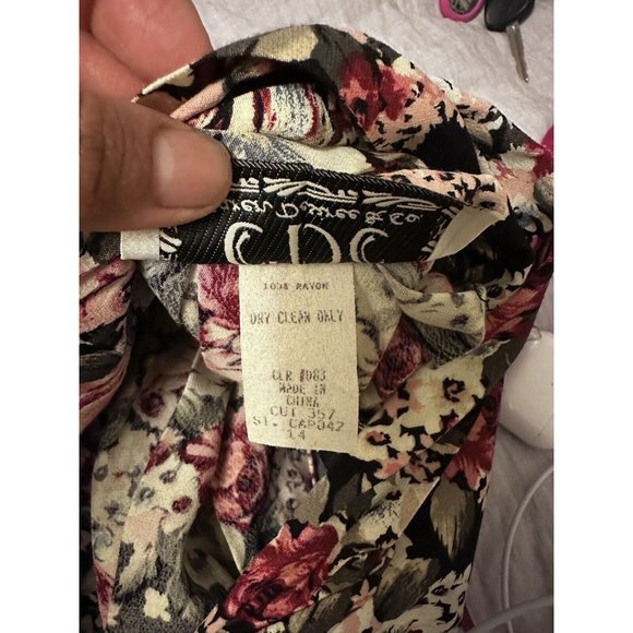 CDC vintage 80s 90s COTTAGECORE FLORAL maxi dress Cross Cross Back - Picture 9 of 14